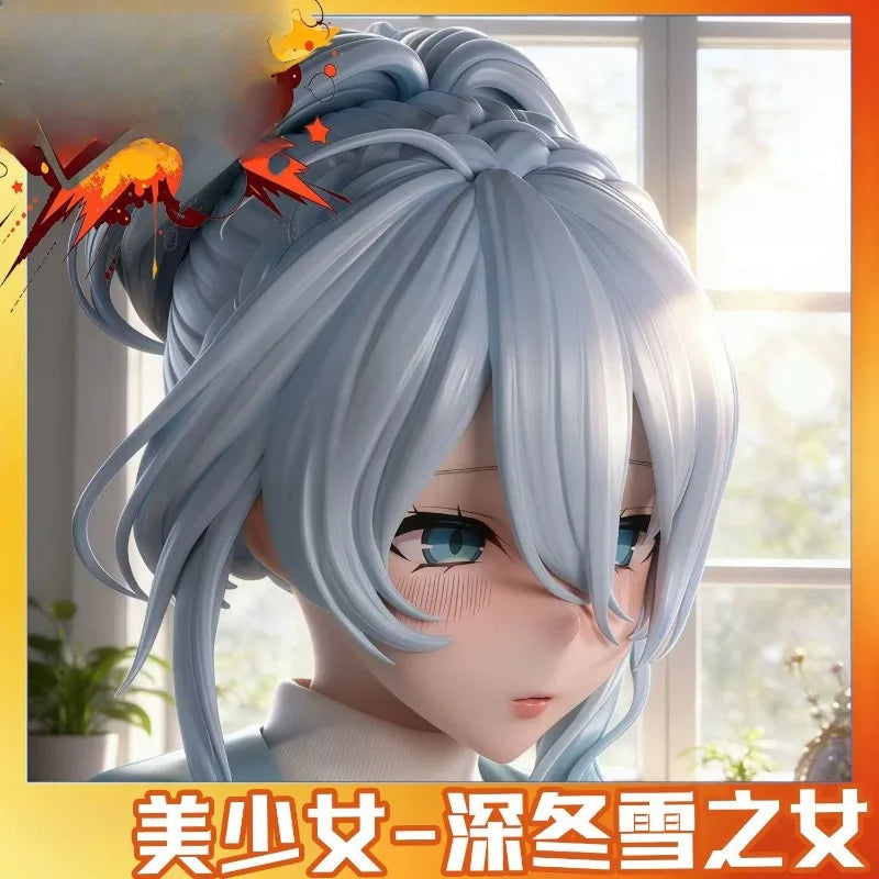 1/6 Scale Widow Snow Maiden Yukine Fuyu PVC Figure – Original Anime Character Sitting Pose Desk Statue Collectible