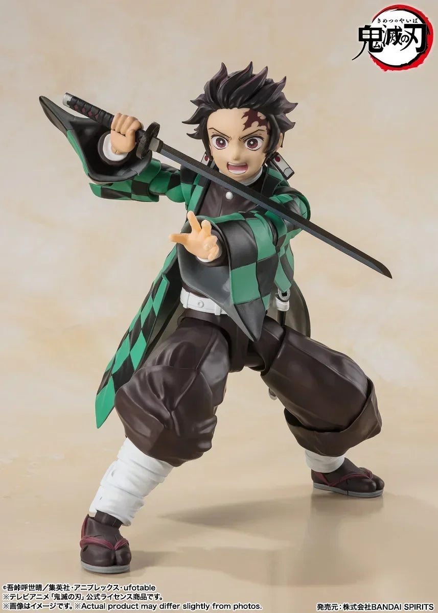 100% Original Bandai SH Figuarts SHF Tanjiro Kamado Action Figures Anime Model Toys Figura Pvc Gifts Collection In Stock