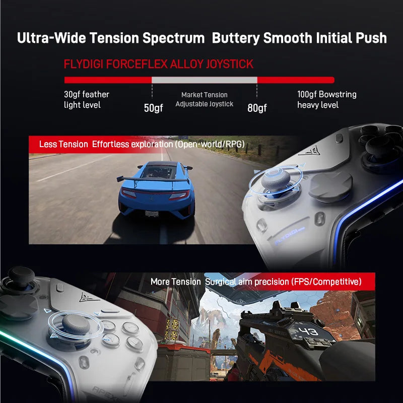 Flydigi Apex 5 Wuchang Version Wireless Force Feedback Gaming Controller with Tri-Mode Switch for PC Switch iOS Android TV