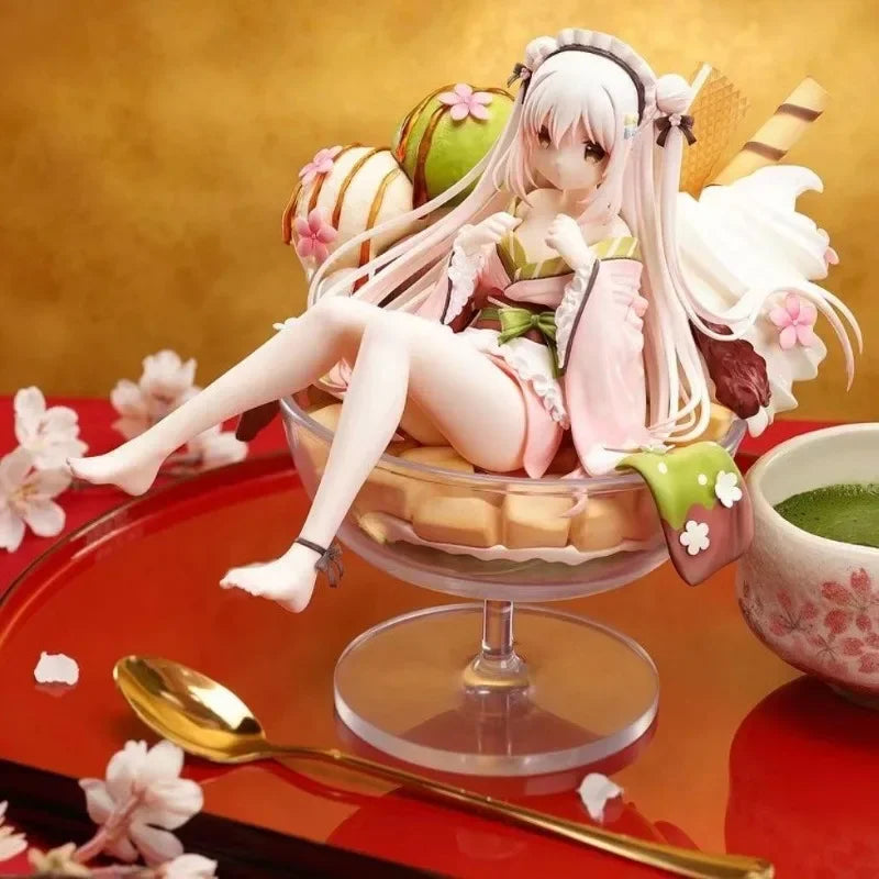 Shiratama Komame Anime Figure Ice Cream Wine Glass Shape Kimono Ver Model PVC Statue Collectibles Desktop Decoration Gift