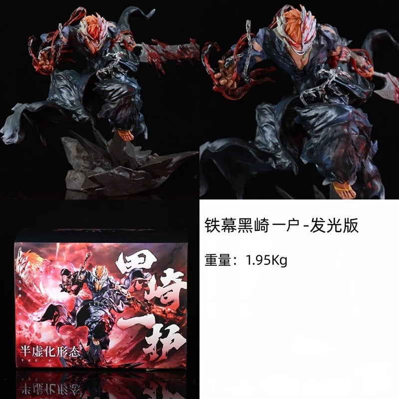 Kurosaki Ichigo 22cm Half Hollow Ichigo Action Figure LED Luminous Anime Model Toy PVC Light-Up Statue Desktop Decor Boy Gift