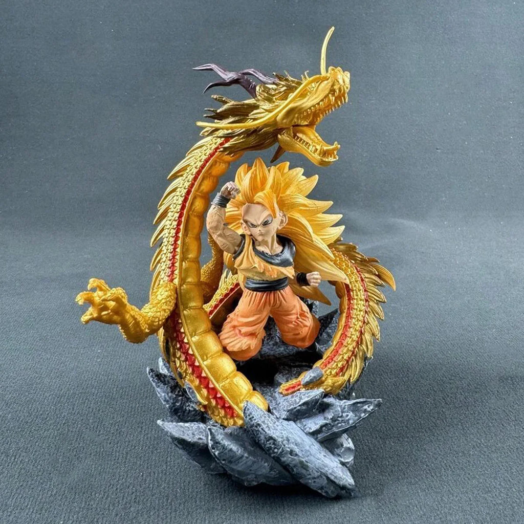 Q версия Dragon Ball Z фигурка SSJ3 Goku екшън фигурки Dragon Fist Explosion 14CM PVC GK статуя колекционерски модели играчки