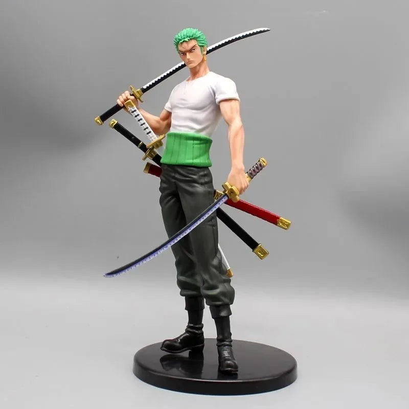 Bandai Anime One Piece Action Roronoa Zoro Doll Model Figure PVC Statue Collectible Toys Children's Gifts Desktop Ornaments 25cm