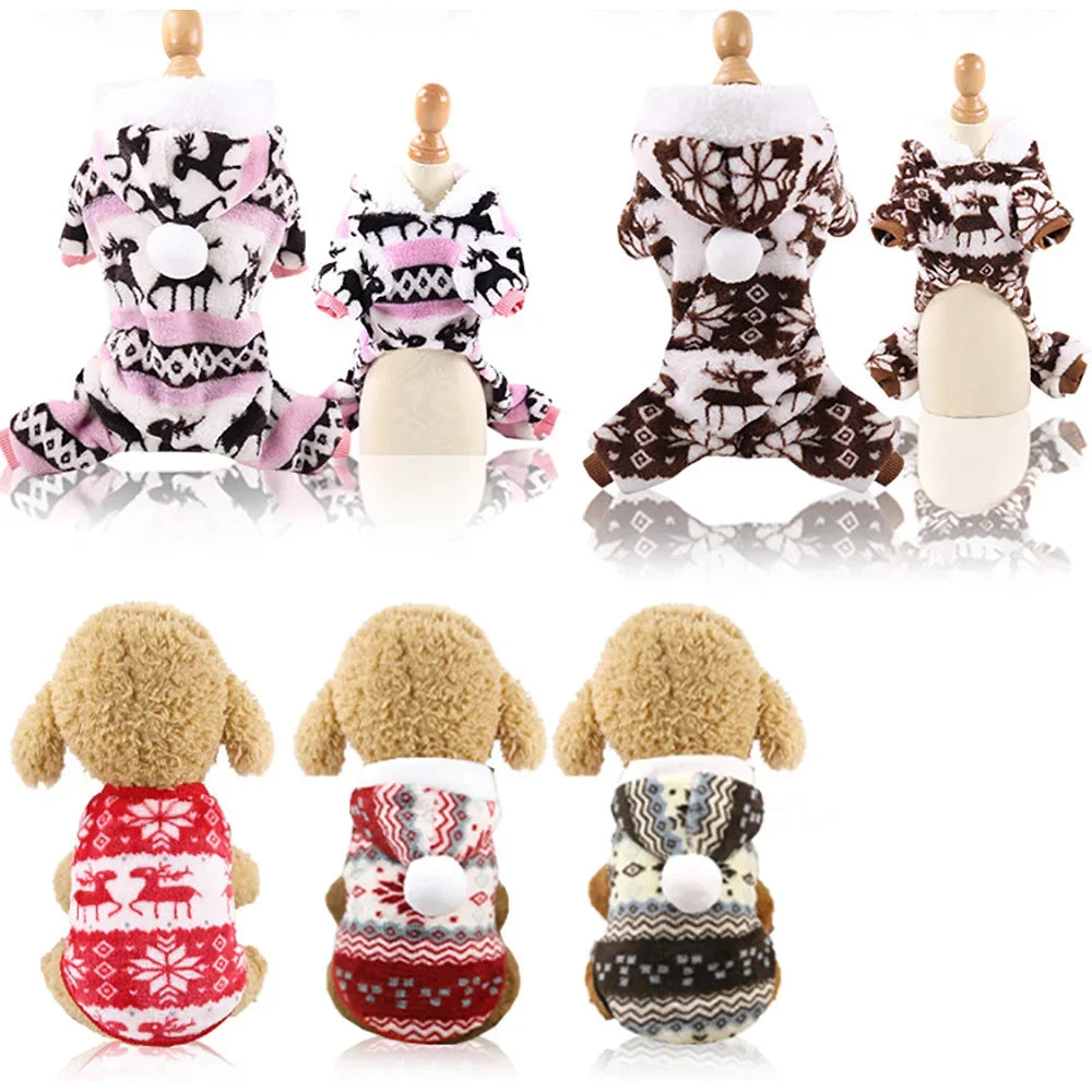 Hundekleidung Weihnachten Winter Warme Haustierkleidung Welpen Overall Hoodie Mantel Doggy Apparel Mascotas Kleidung Für Hunde Ropa Perro