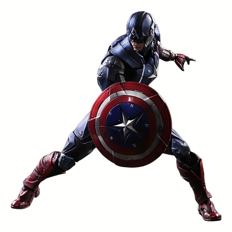 Authorized Captain America Figure Avengers 4 Marvel Ornament Double-Headed Sculpture 40Cm+Replacement Figurine Model