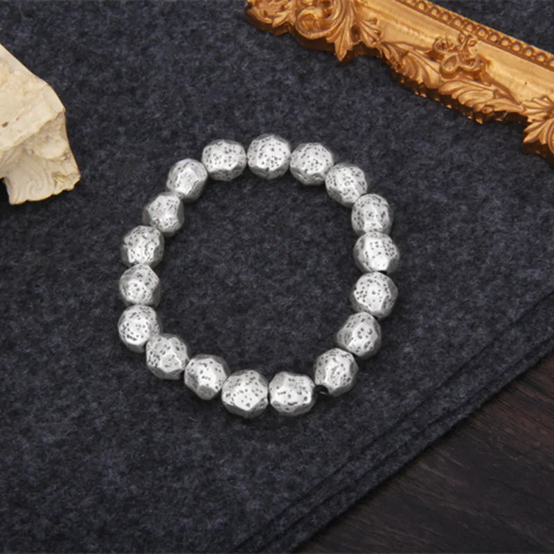 Bracelet Bangle Pure Money 925 Sterling Silver Irregular Bead Vintage Luxury Brand Fine Jewelry Man Woman 2024 New In Festoon B2