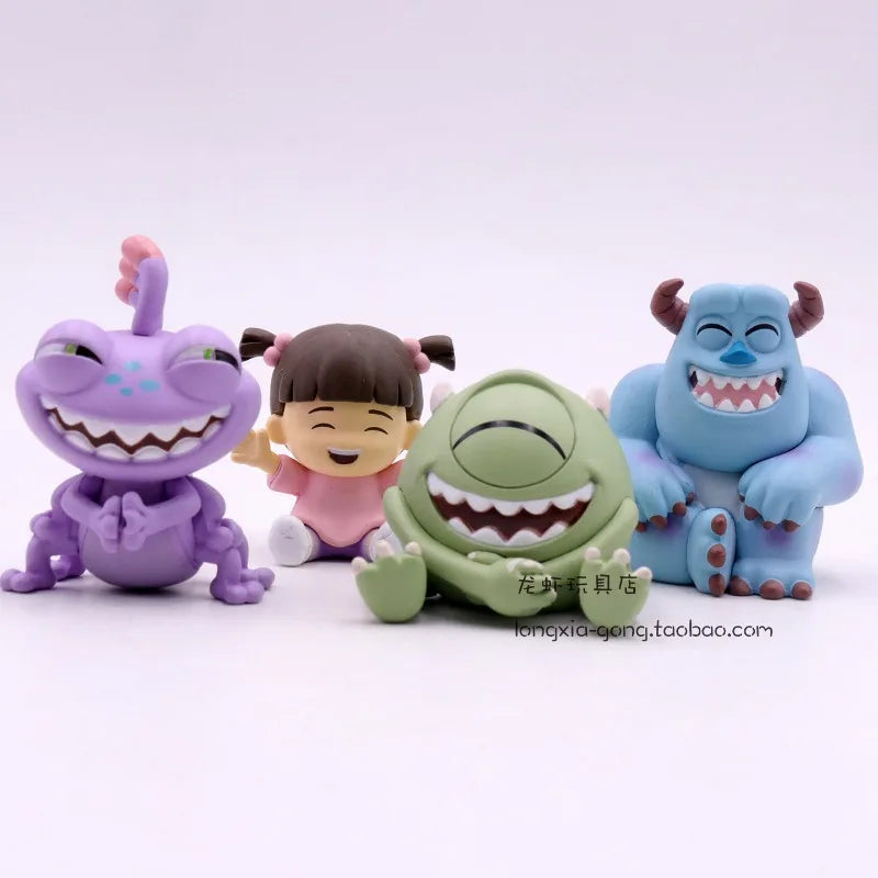 Genuine Q-style Monsters Inc Cake Topper Figurines Sulley Mike Wazowski Boo Mini Action Figures Desktop Ornaments Kid Gifts Toy