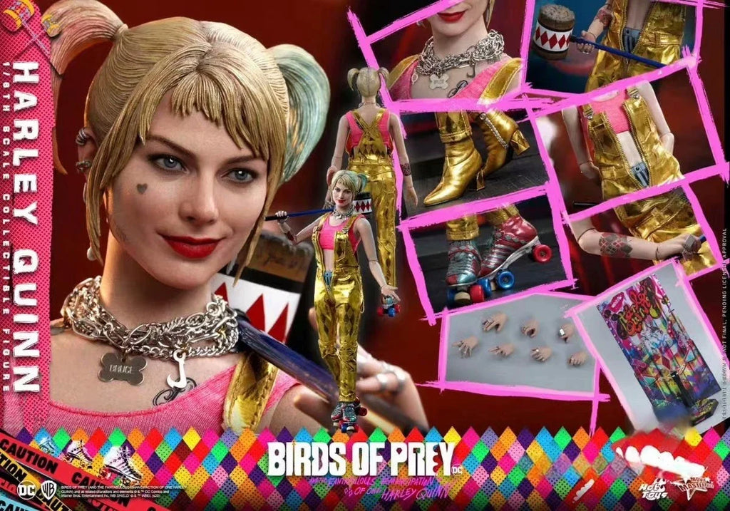 Original Hot Toys 1/6 Harley Quinn Action Figure Birds Of Prey Ht Mms565 Anime Figure The Clown'S Girl Model Toy Collection Gift