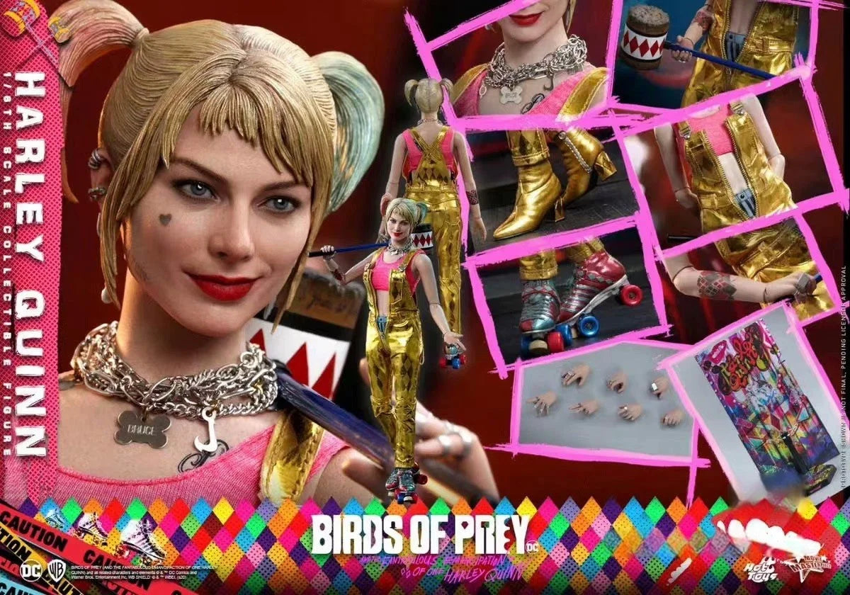 Original Hot Toys 1/6 Harley Quinn Action Figure Birds Of Prey Ht Mms565 Anime Figure The Clown'S Girl Model Toy Collection Gift