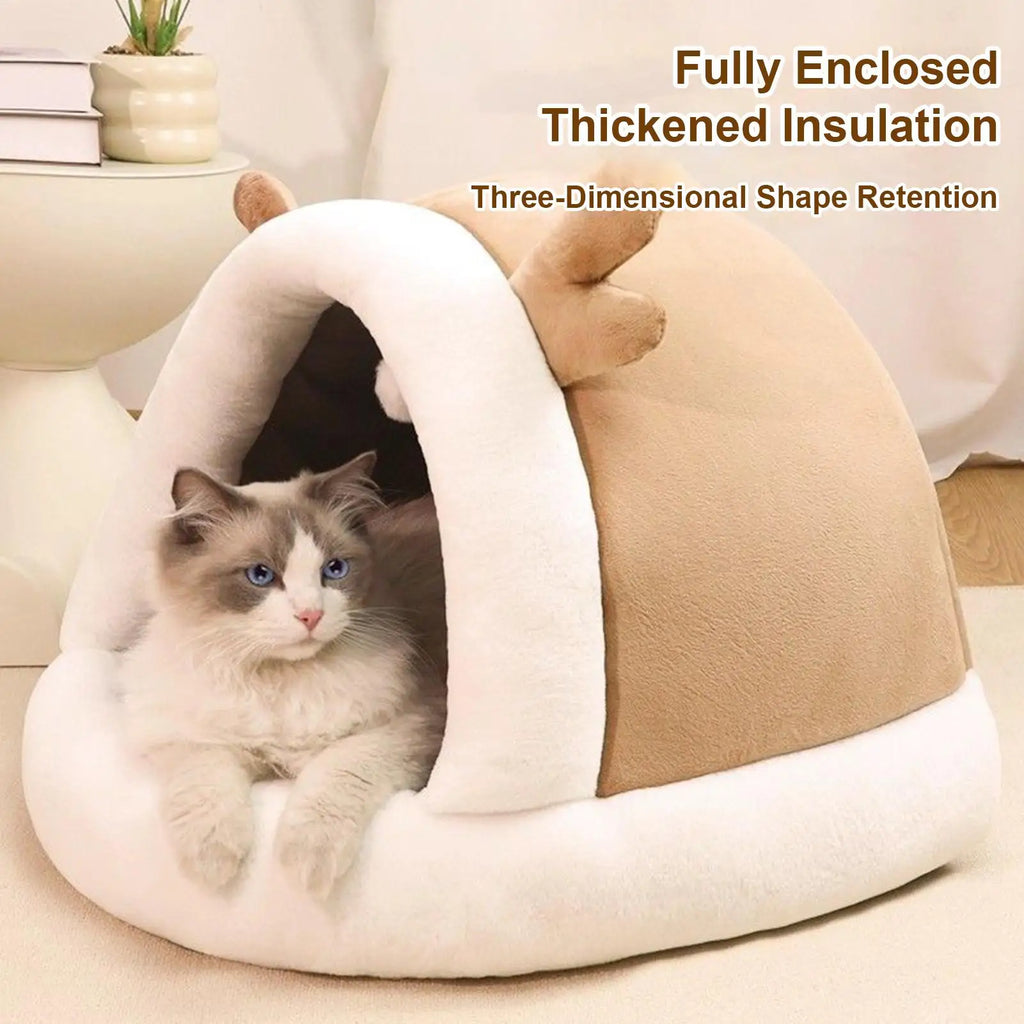 Cat Bed Warm Pet House Kitten Cave Cushion Cat House Warm Sleeping Dog Basket Tent Small Dog Mat Supplies Bed For Cats