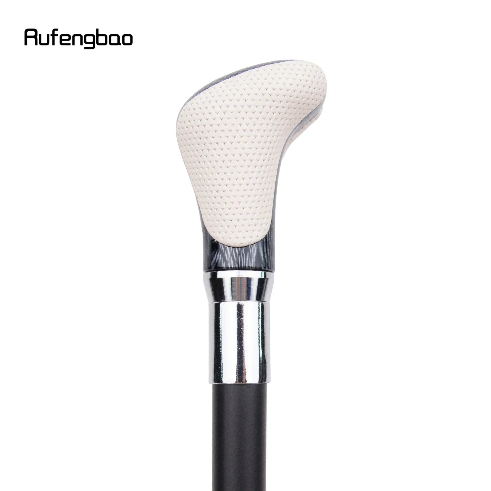 White Black Leather White Walking Cane Fashion Decorative Walking Stick Gentleman Elegant Cosplay Cane Crosier 94cm