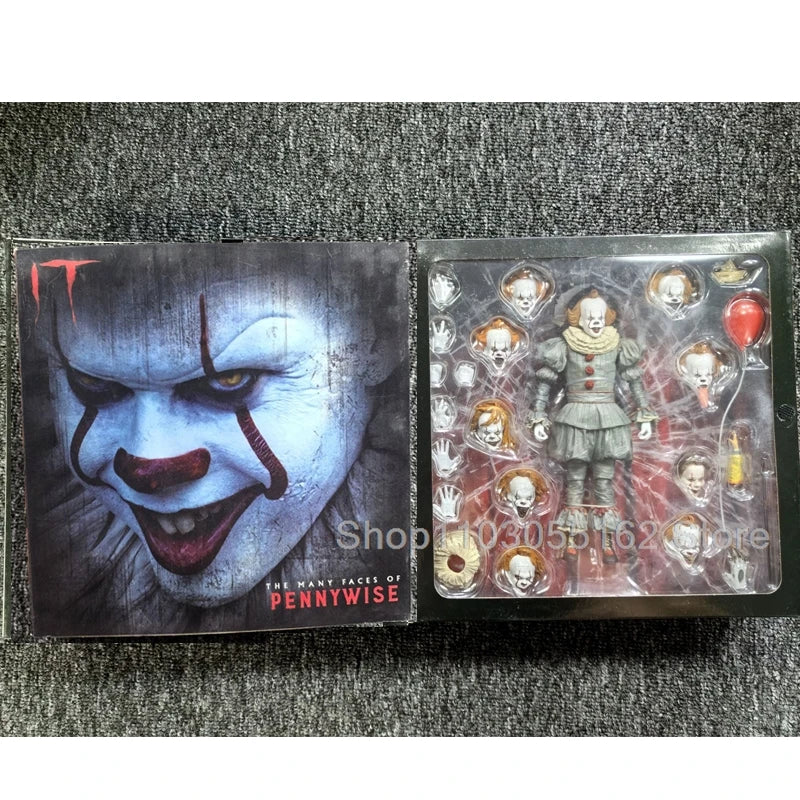 NECA Die vielen Gesichter von Pennywise Actionfigur Gesicht ändern Pennywise Spielzeug Sammlermodell Geburtstagsgeschenk