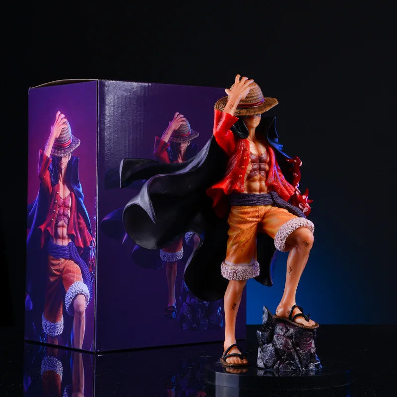 25CM Anime Luffy One Piece Vier Kaiser Monkey D. Luffy PVC Sammler Action Figur Modell Puppe Spielzeug