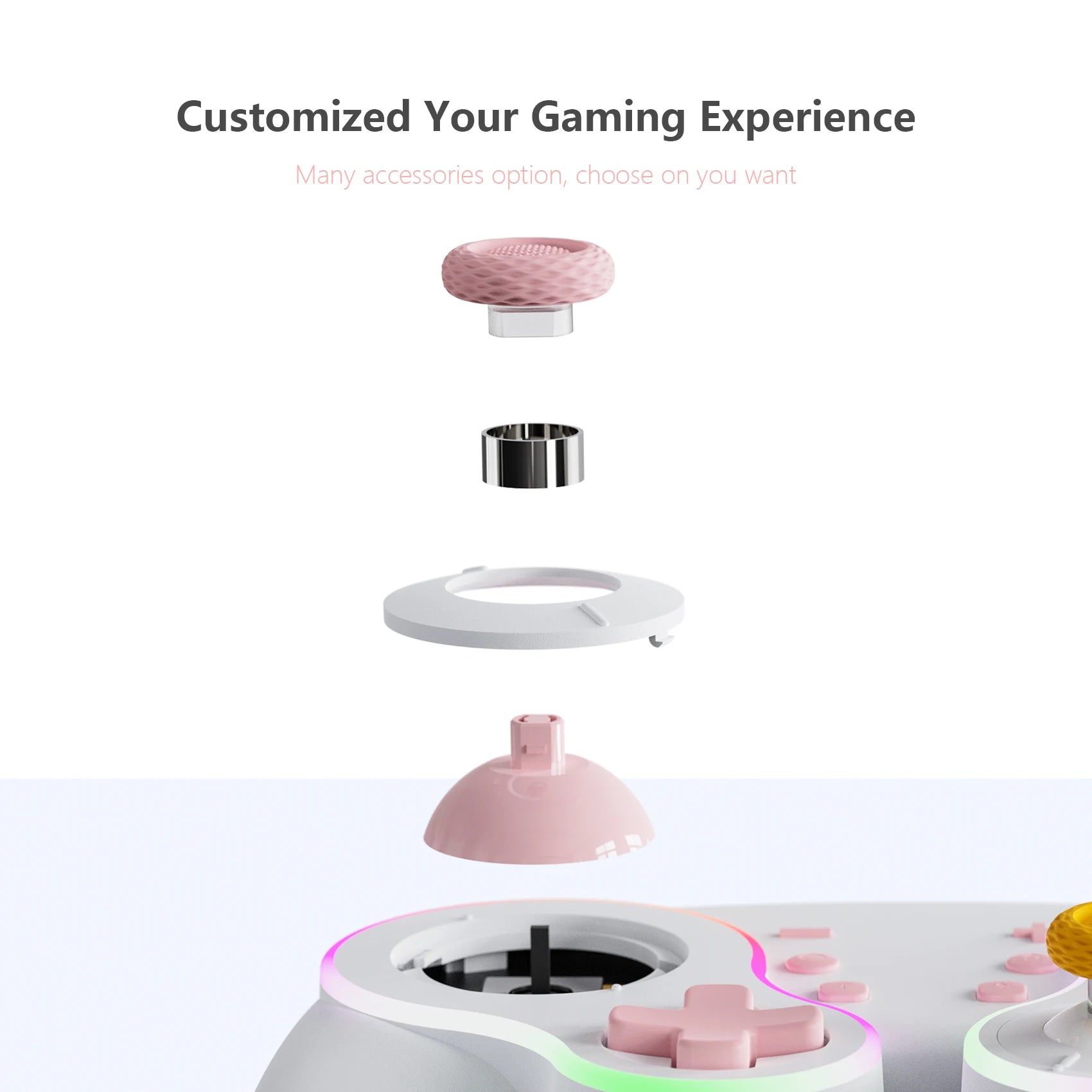 LinYuvo Retro RGB Multicolor Light Wireless Gamepad for Switch Pro with Fast Charging Dock KS62