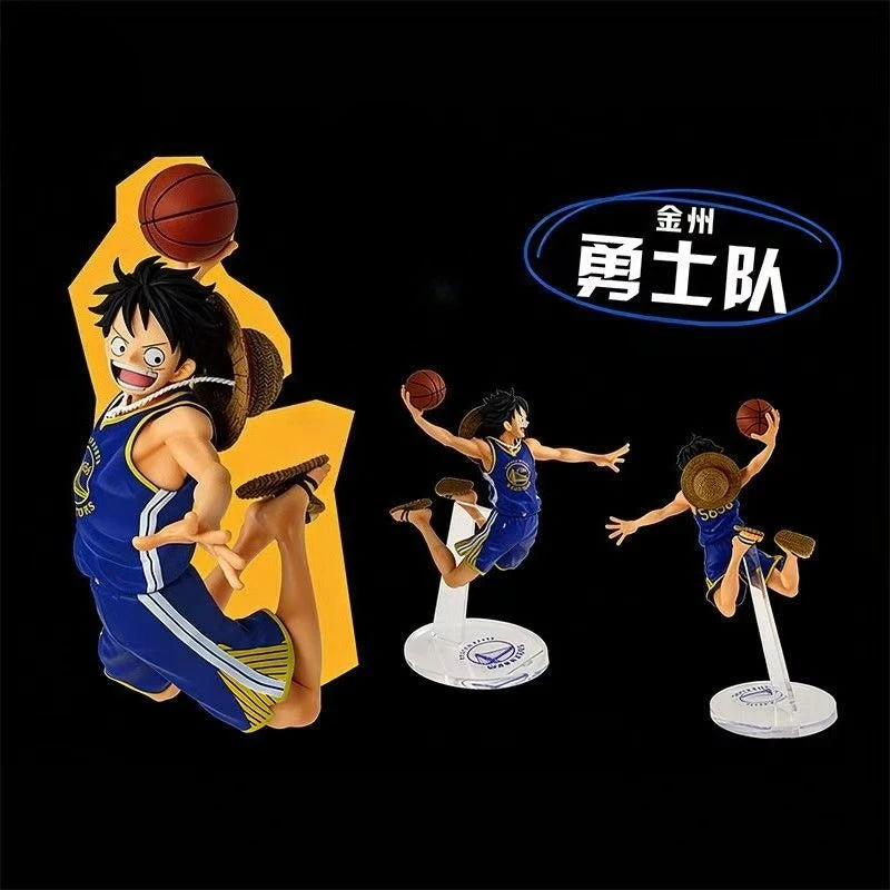 One Piece Luffy Action Figure Golden State Warriors Boston Celtics New York Knicks Los Angeles Lakers Anime Collectible Model
