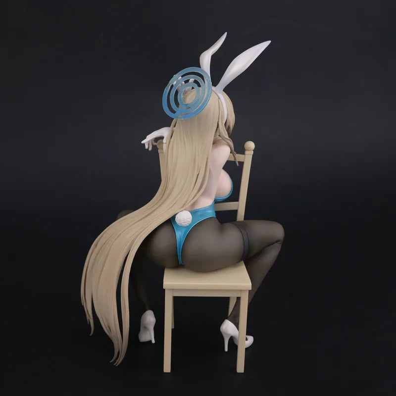 20cm Blue Archive Ichinose Asuna Bunny Girl Sit In Chair Game Girl Figures Models Statue Models Boys Collectible Ornament Doll