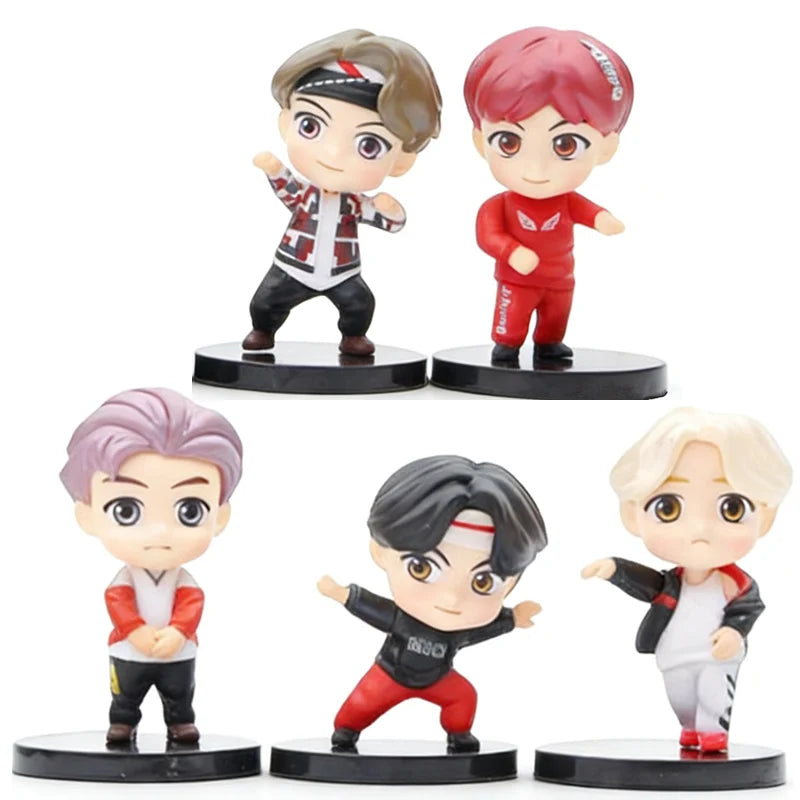 Bangtan Boys 7pcs/set Action Figures Doll Model Toy Rm Jin Suga Jhope Jimin V Jungkook Star Idol Cute Army Gift for Kids