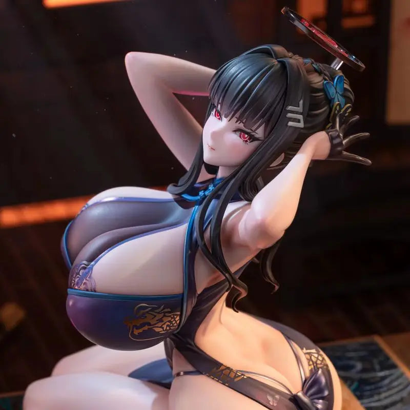 18cm Blue Archive Tsukatsuki Rio Cheongsam Gk Figure Anime Girl Collectible Model Desktop Ornament Game Merchandise Gift