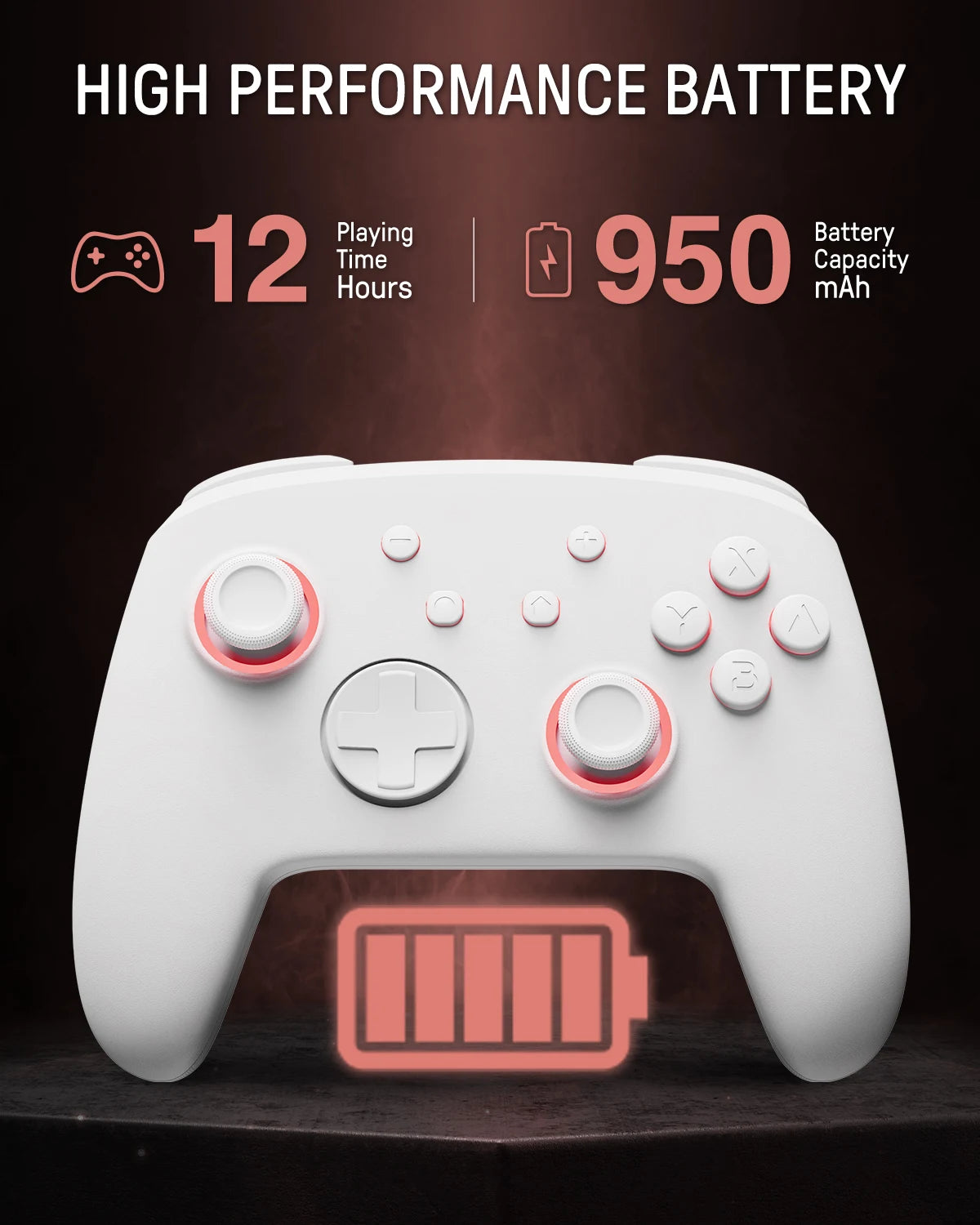 FUNLAB Wireless Bluetooth Luminous Pattern Pro Controller For Nintendo Switch/OLED Gamepad Remote with 7 LED Colors/Paddle/Turbo