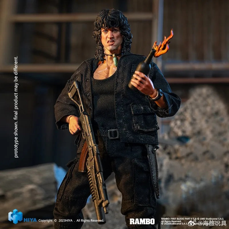 HIYA TOYS EXQUISITE SUPER Series 1/12 Finished Painted Toys The First Drop of Blood in The Movie Rambo Hot Blooded Fighting Doll