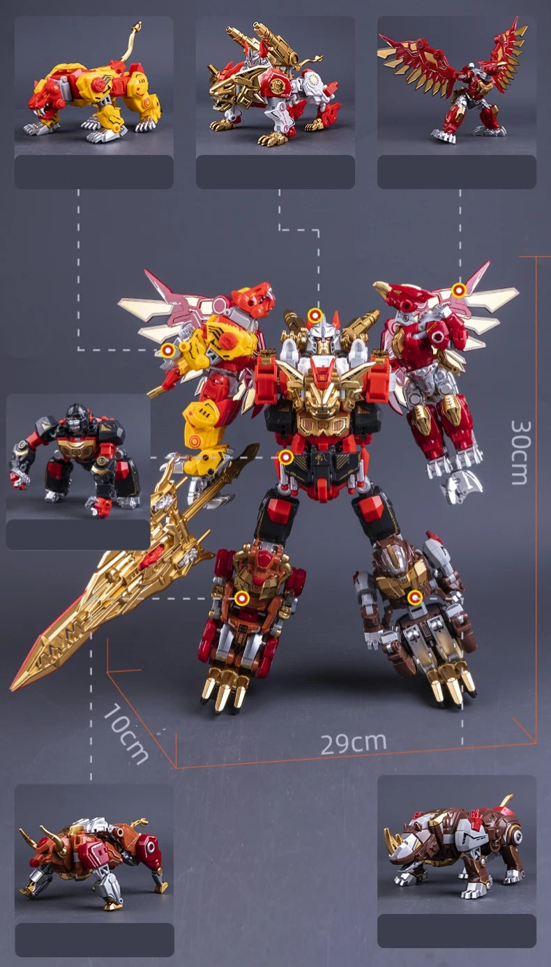 NEW Arrive YUEXING Transformation Toys G1 KO Predaking Action Figure Classic Dinosaur Robot Devastator Model Kids Gift NO BOX