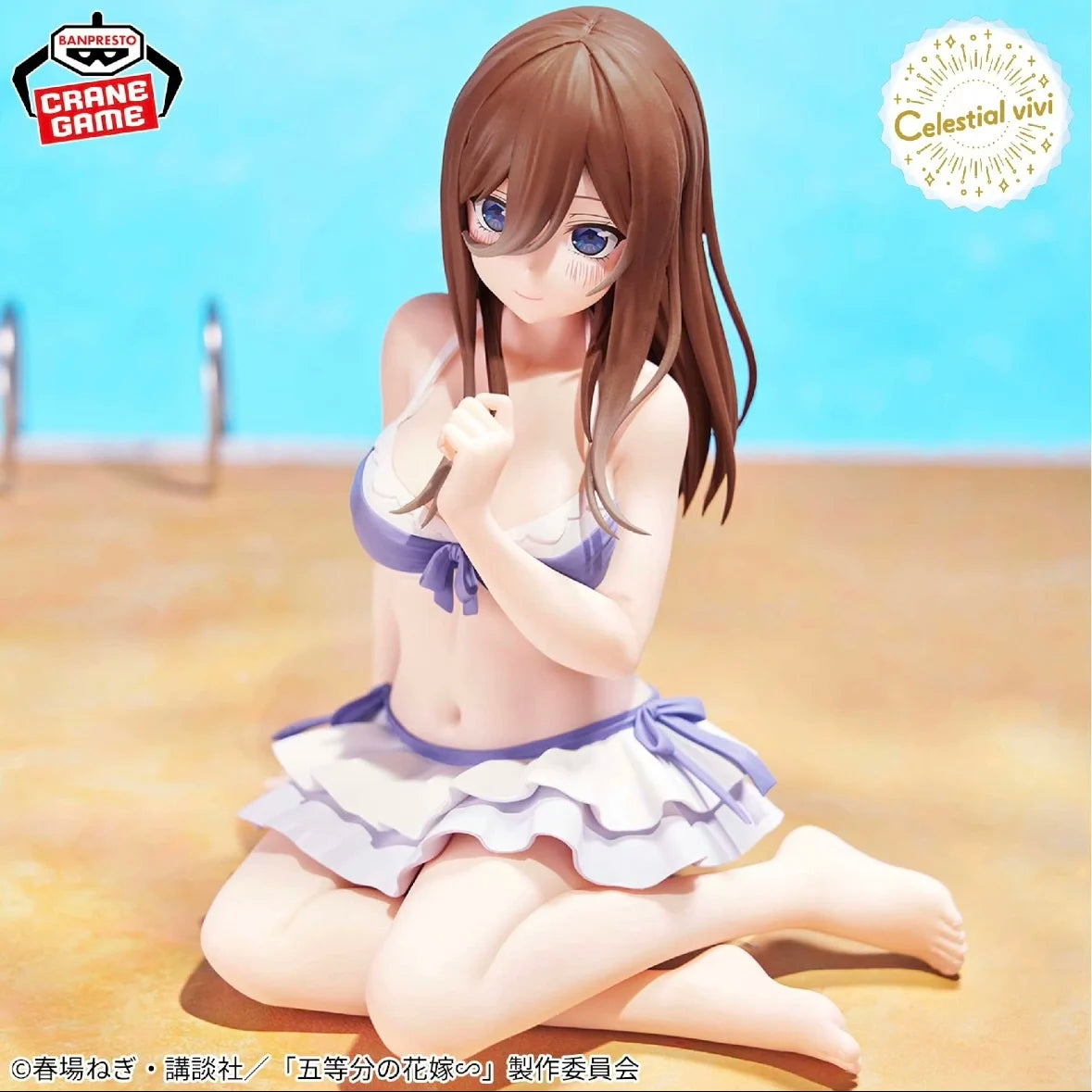 In Stock Bandai Genuine Celestial Five-Equal Bride Nakano Miku Swimsuit Scenery Figures Action Figure Collection Gift