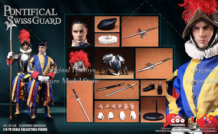 COOMODEL SE126/SE128 SE129 1/6 Scale Male Soldier Imperial Series Swiss Papal Guard Full Set 12-inch Action Figure Model
