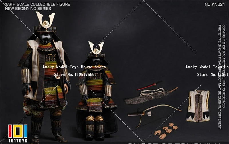 101TOYS KN020 KN021 KN022 1/6 Japan Armored Ghost Warrior Cloth Action Figure Static Long Sward Ornament 12inch Samurai Soldier