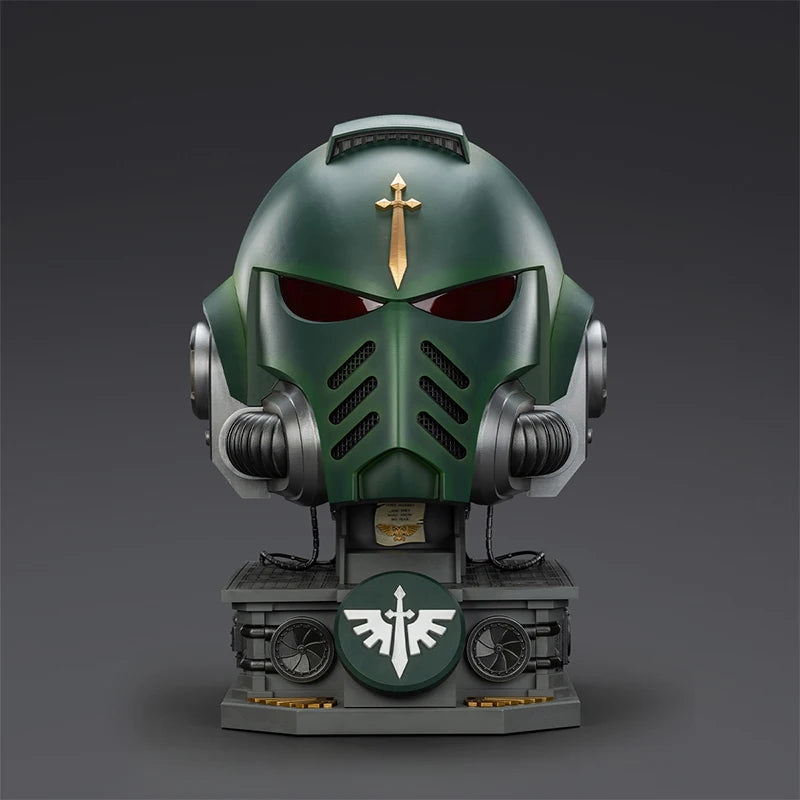 Dark Angels MKX Helmet 1:1 Action Figure Wear JOYTOY Warhammer 40K Toys Model Dark Angels Collection Helmets Display Stand