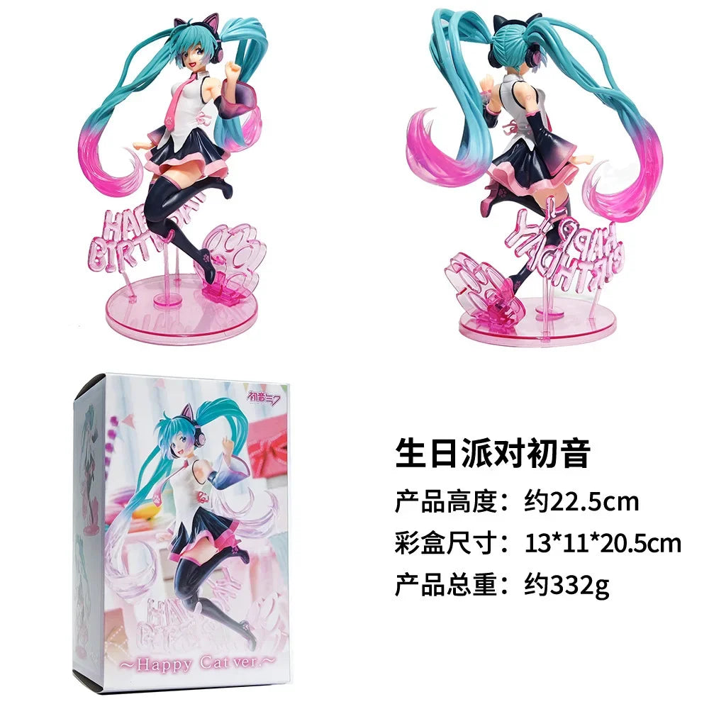 23CM Anime Hatsune Miku Figure Vocaloid Miku Love Action Figure Manga Kawaii Statue Dolls Model Toys for Girl Gift