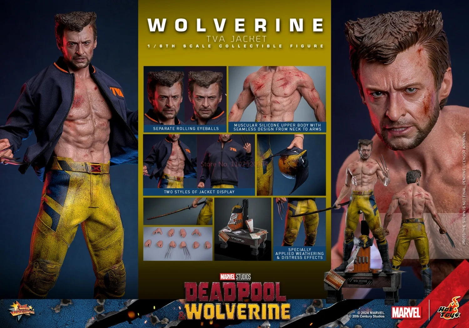 Hot Toys TVA Uniform Edition Wolverine MMS756 Collectible Figure 1/6th Scale Deadpool & Wolverine Action Figures Toy Gifts