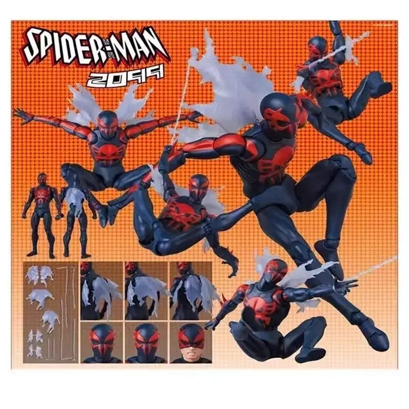 Hot Anime Mafex 239 Spider Man 2099 Comic Version Action Figure Joint Mobile Handpiece Model Desktop Collectibles Toy Boys Gift