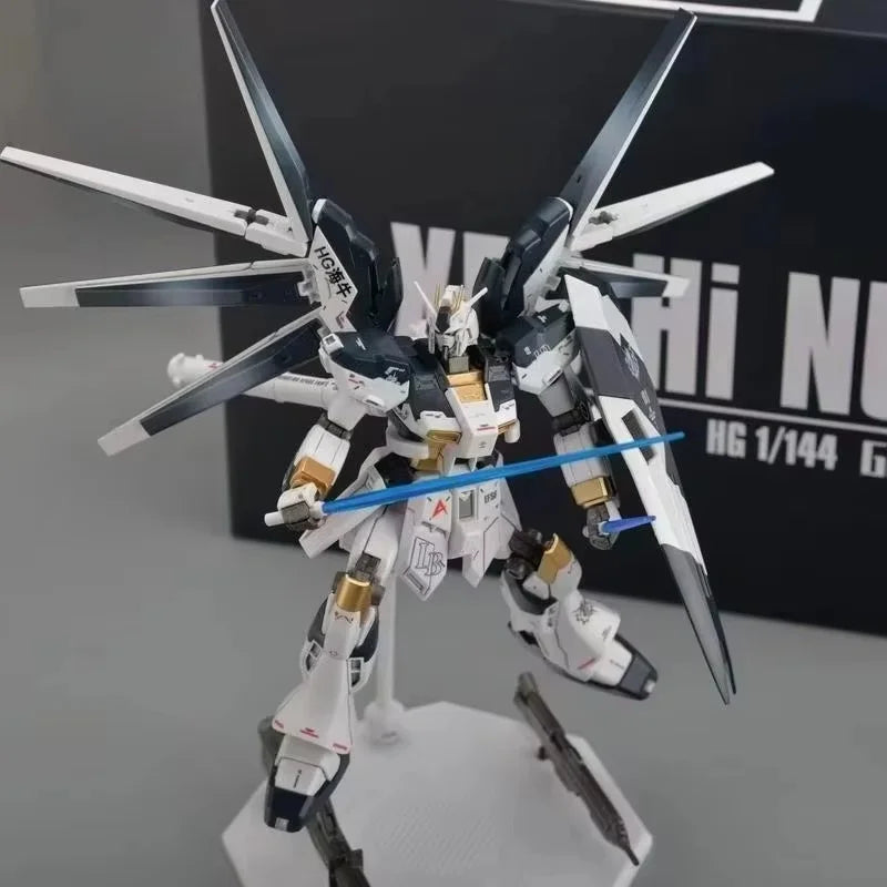 Hi-ν RX-93-ν2 HG 1/144 Hi Nu GPB Color Mech Assembly Model Kit Action Figure Boys' Puzzle Toys Desktop Ornament Doll Collectible