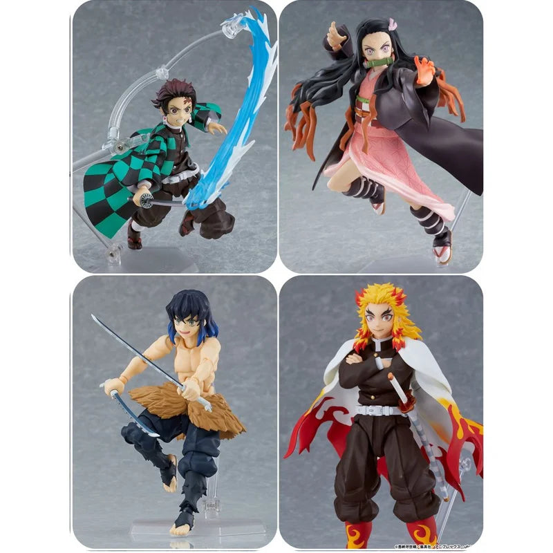 14CM DemonSlayer Figma KO Articulated Action Figures Model Kit Doll Desktop Ornament Decoration Boy Trendy Toy Otaku Statue Gift