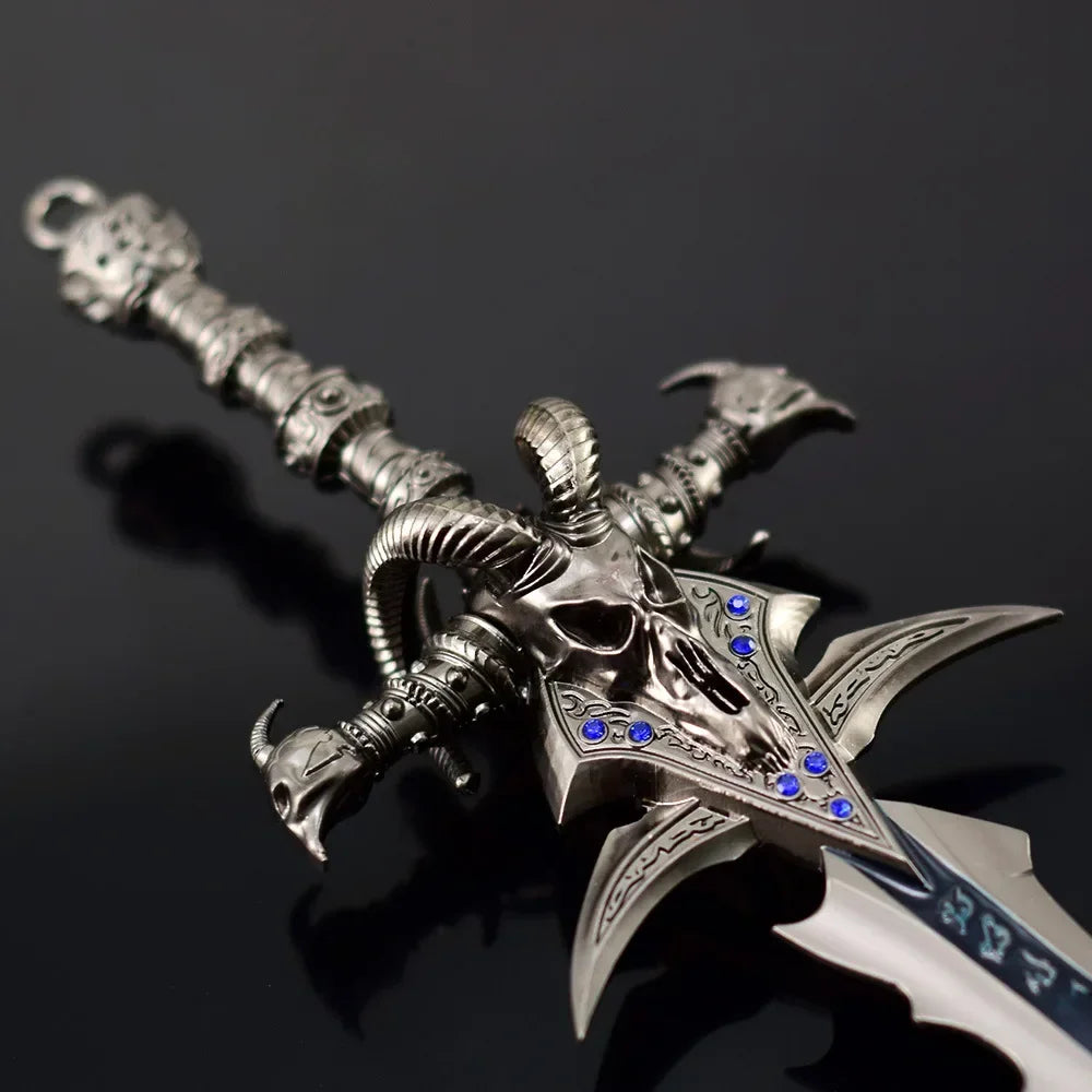 World of Warcraft Figur Arthas Menethil Lichkönig Frostmourne Schwert Set Spielzubehör Metallwaffenmodell Geschenk Spielzeug für Jungen