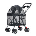 Atmungsaktiver Kinderwagen für Hunde und Katzen, leicht, zusammenklappbar, tragbar, mit belüftetem Design für mittelgroße Hunde und Katzen