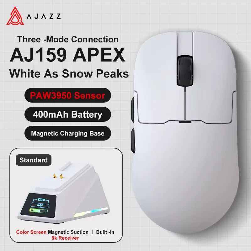 AJAZZ AJ159 APEX/AJ159PRO Wireless Gamer Mouse with RGB Magnetic Charging Base Lightweight  AJ159P Gaming Mouse for PC Laptop