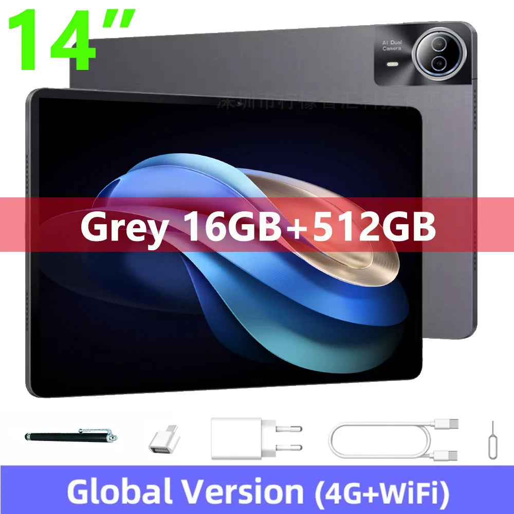 14 Inch Tablet Global Version 14 Inch Tablet PC Big Screen 1920x1200 IPS 16+512GB Tab ...
