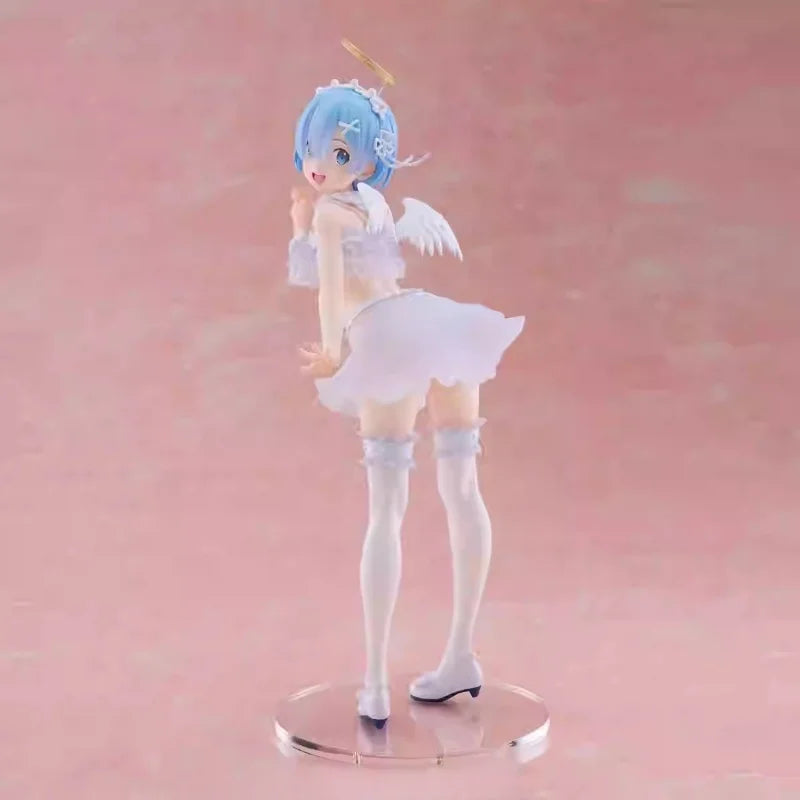 В наличност Taito Precious Figure Rem Pretty Tenshi Ver. Re:life in A Different World From Zero 23Cm Doll Anime Model Toys