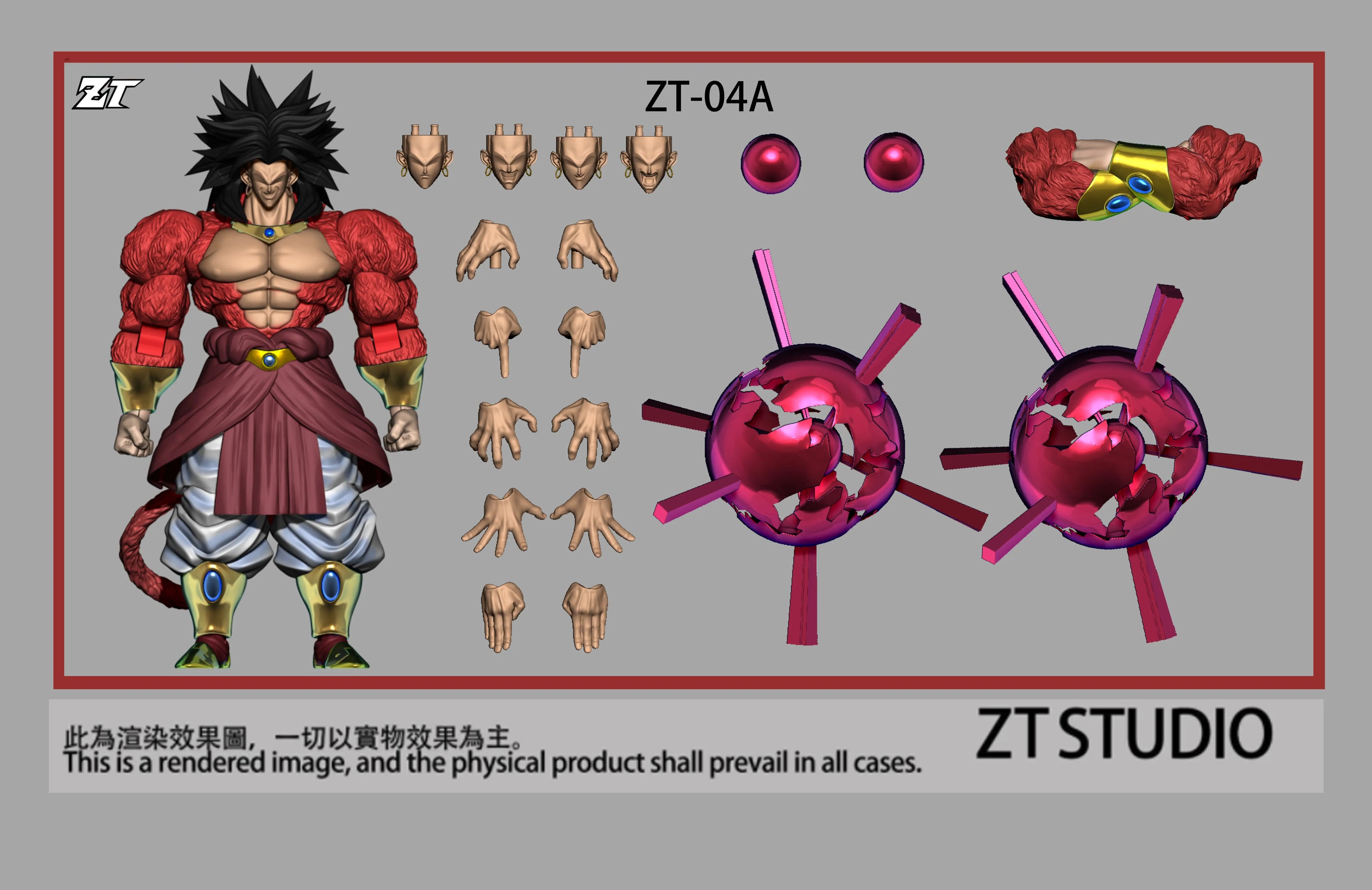 New Zt Studio Dragon Ball Z Broly Figure Super Saiyan 4 Ssj4 Broly Anime Action Figurine Model Collectible Collections Toys Gift