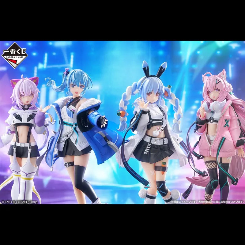 In Stock Original BANDAI Ichiban Hoshimati Suisei Nekomata Okayu Usada Pekora Hakui Koyori Cyberpunk Style Anime Character Toys