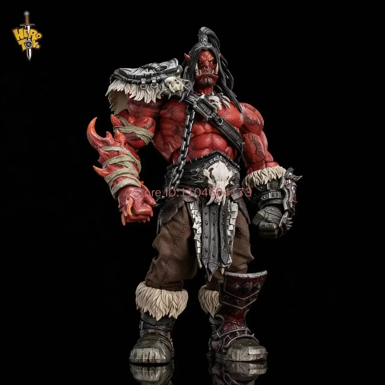 Hero Toys Grommash Hellscream Orc Tribe Chieftain Action Figure Fel Energy Warrior Posable Collectible for Fantasy Fans