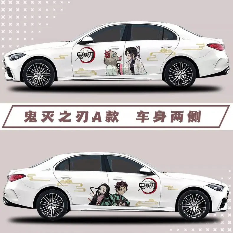 Demon Slayer Sticker Car Body Decoration Car Clothes Diy Cute Kamado Tanjirou Kochou Shinobu Car Decoration Sticker Gift