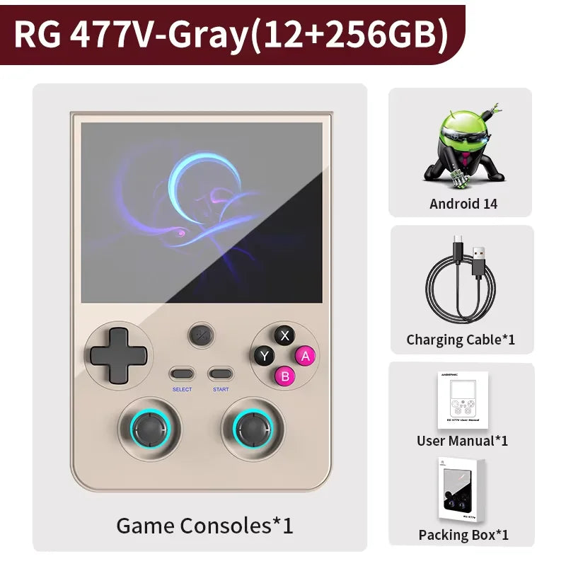 Anbernic RG477V Retro Handheld Video Game Console 4.7 LTPS In-Cell display Android14 5G SOC chip Video Player PSP PS2 RG 477V