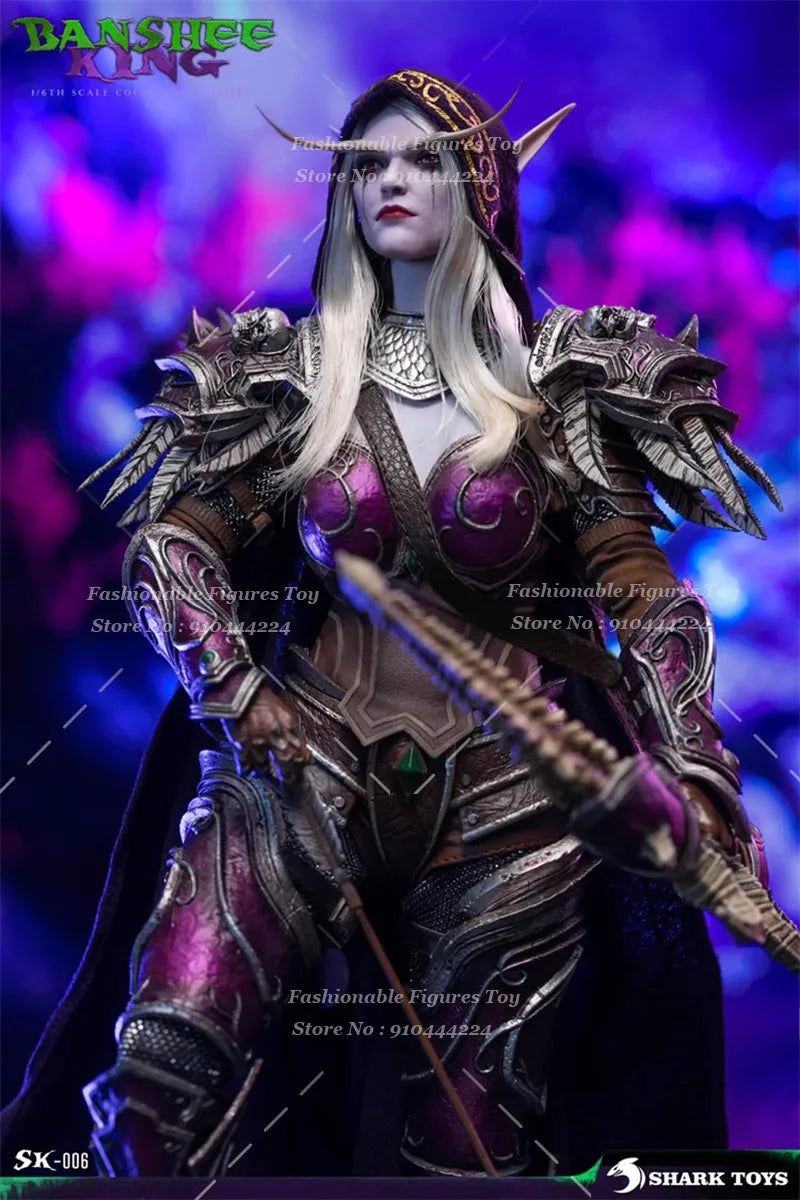 SHARK TOYS SK-006 WOW 1/6 Soldatin Sylvanas Kampfanführerin Banshee King Komplettes Set 30 cm Actionfigur Modell Sammlergeschenk