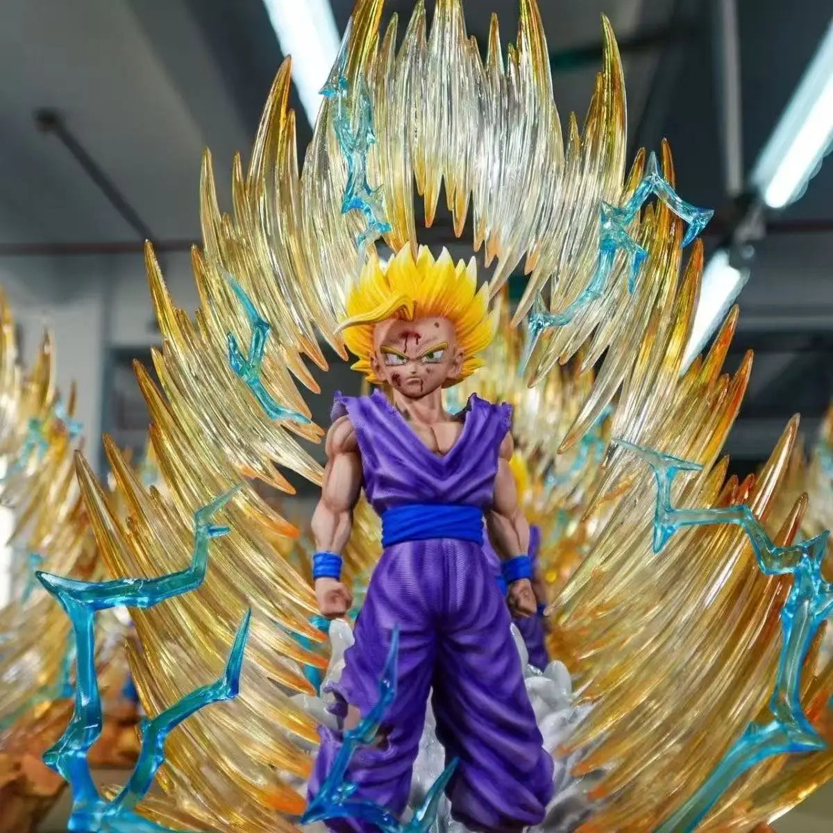 Статуя на JT Dragon Ball Z Son Gohan Фигура Сменяеми глави LED база Super Saiyan Gohan Екшън Фигурки Колекционерски режим Играчки Подаръци