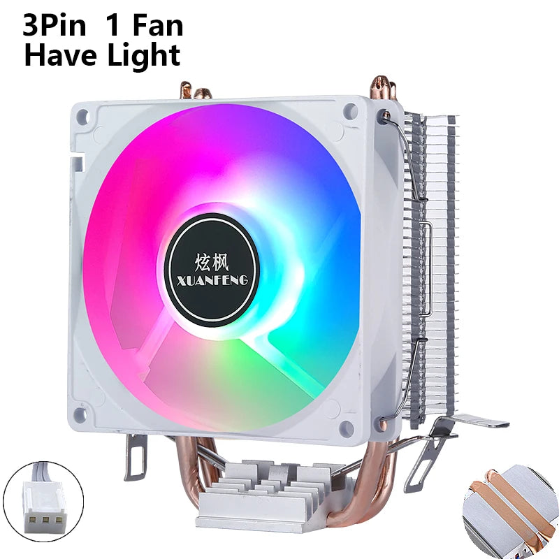 XUANFENG CPU Cooler Fan Computer x79 x99 Processor 2/4/6 Heat pipe 4pin/PWM Compatible LGA2011-3 2066 115x 1200 1700 AMD AM4 AM5