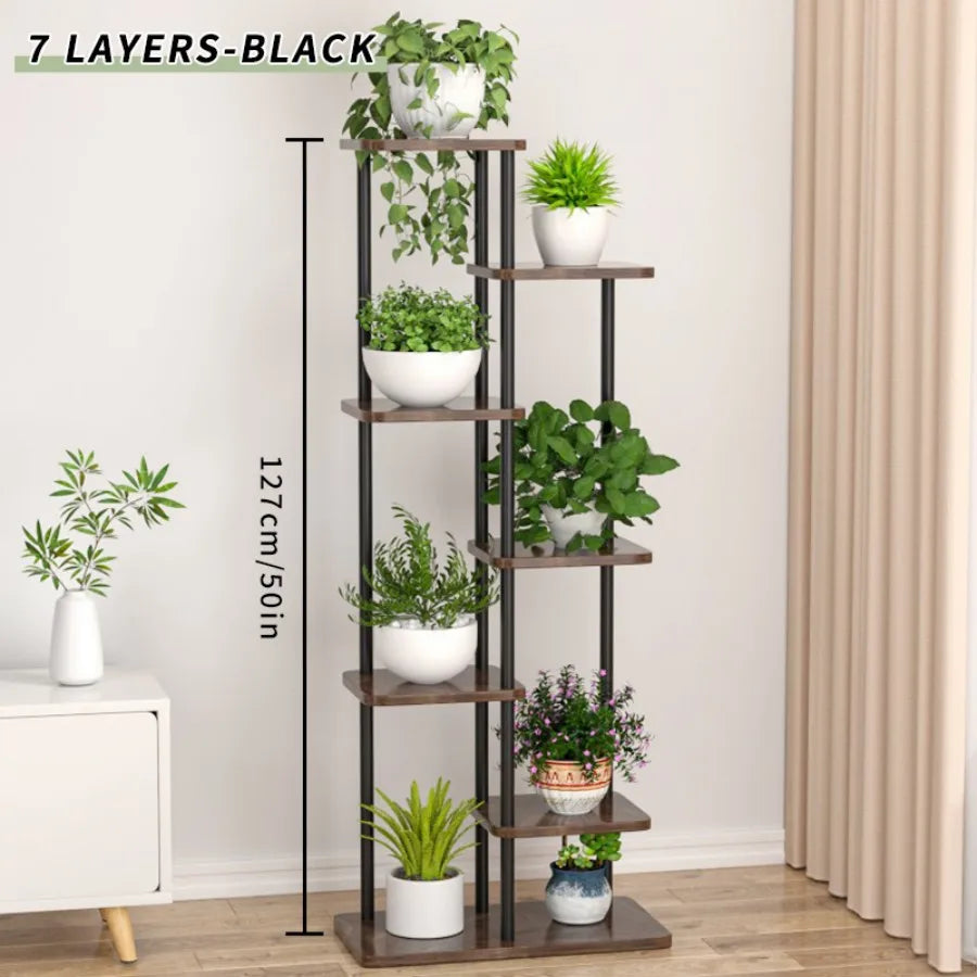 Flower Stand Rack Storage Shelf Iron Plant Holder Home Garden Flower Pot Organizer Living Room Balcony Storage Rack Shelves