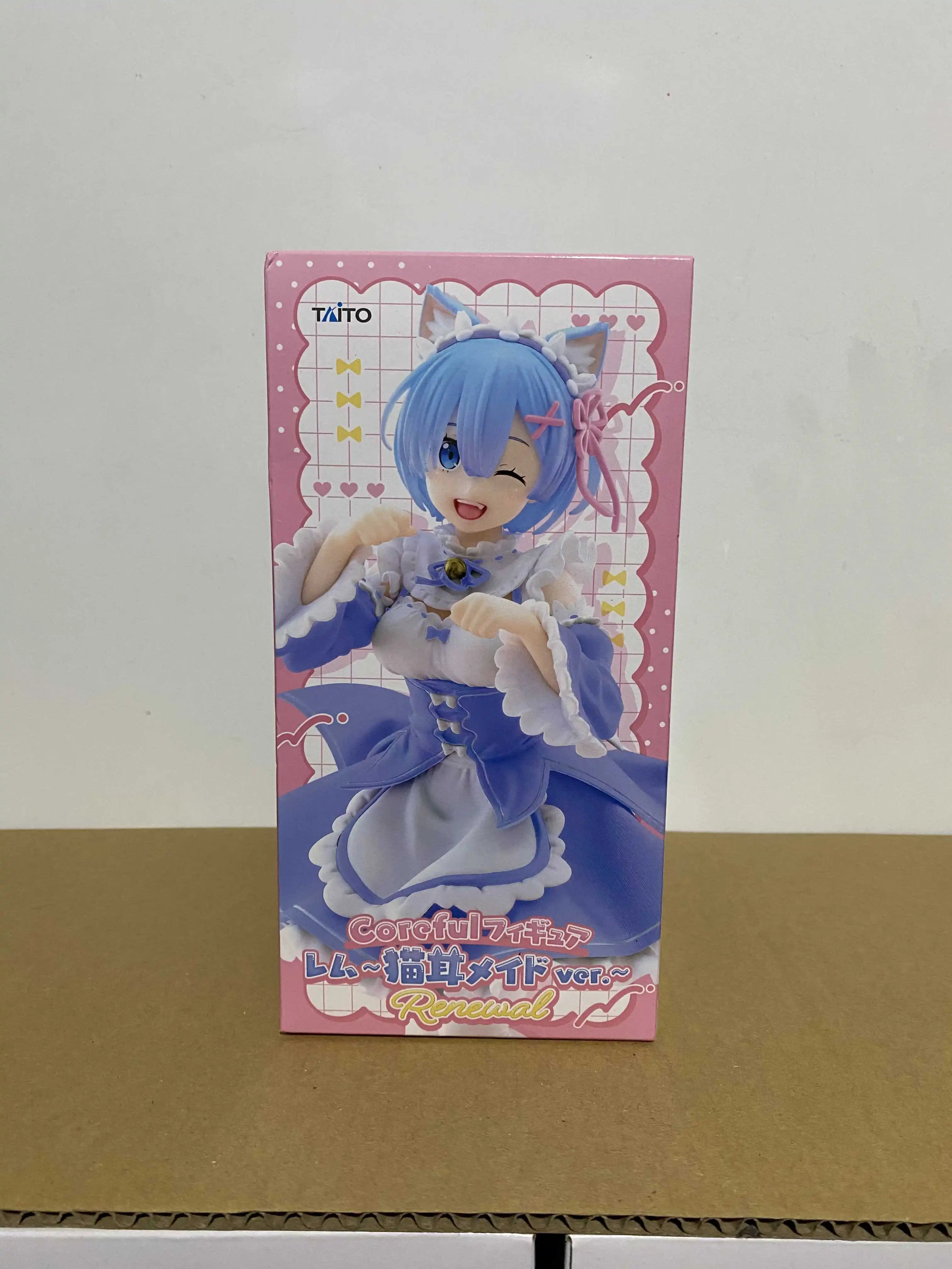 Original Genuine TAITO Re: Zero Starting Life in Another World 18cm Rem New Outfit Version Anime Cute Kawaii Figure Toy Doll