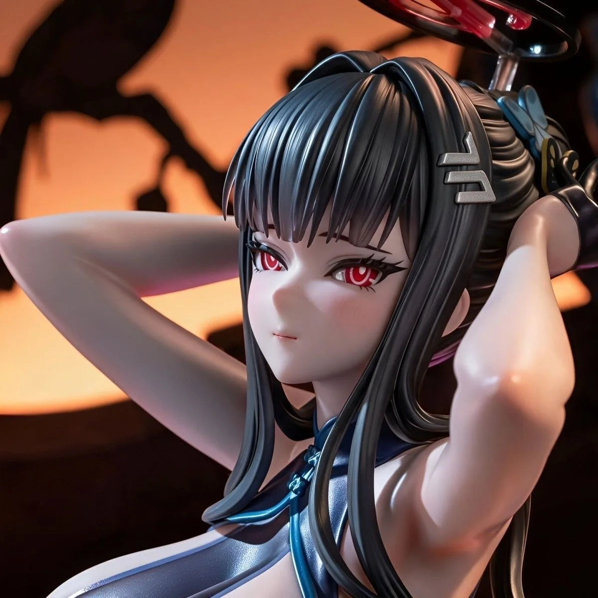 Blue Archive 17cm Tsukatsuki Rio Figure Anime Game Periphery Sexy Cheongsam Beautiful Girl PVC Statue Desktop Model Ornaments